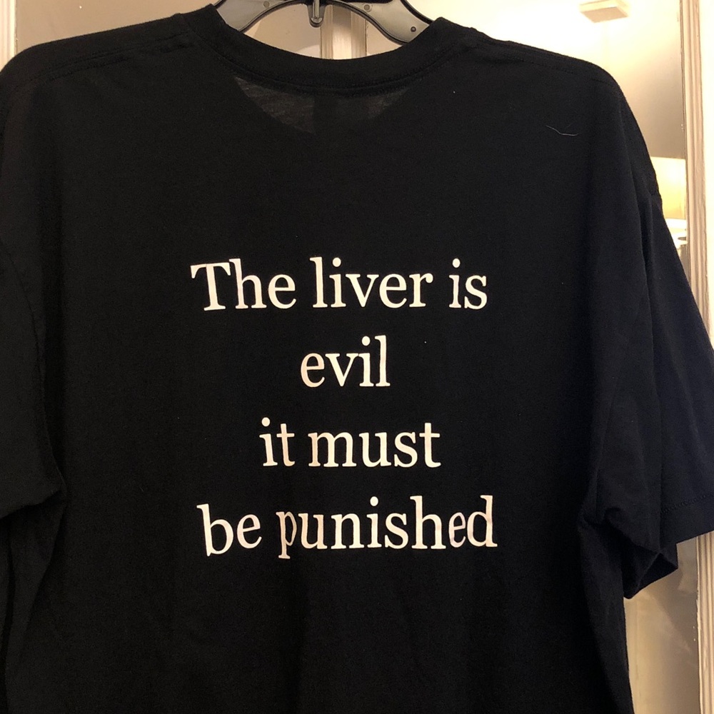 Scuttlebutt Brewery Black T-Shirt “the Liver Is Evil It Must Be Punished” XL